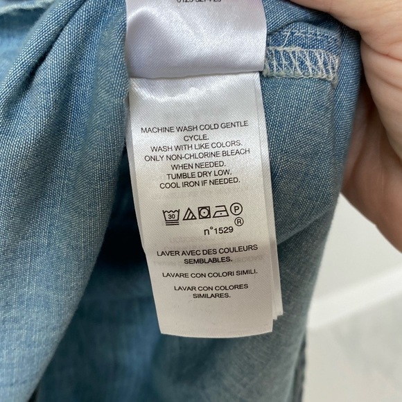 Ralph Lauren Denim Collared Button Down Blue Shirt Petite Small PS - Picture 7 of 9